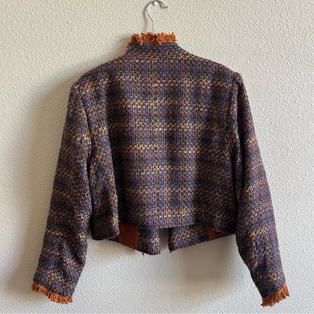 Jessica London Multicolor Tweed Blazer with Fringe - Picture 8 of 13